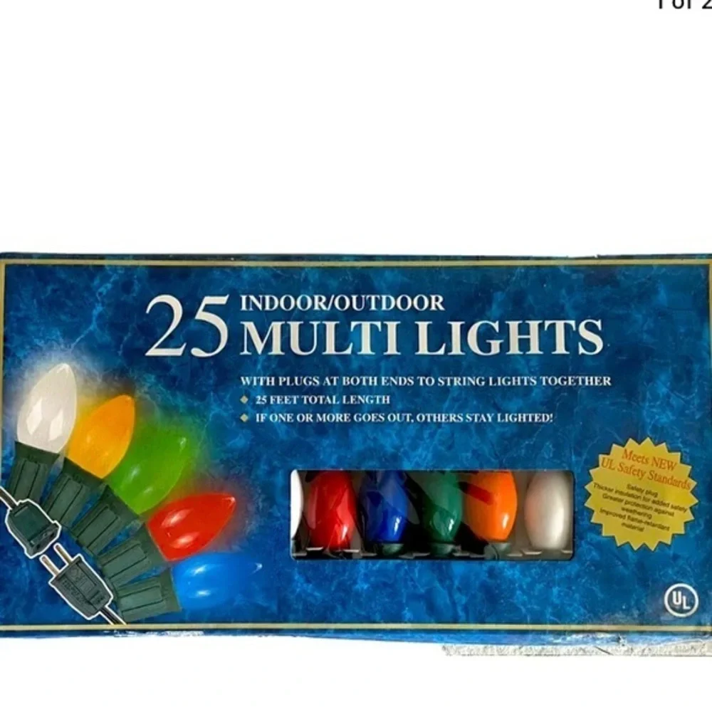 NEW VINTAGE Color Christmas 25 Light Outdoor Multicolored Working